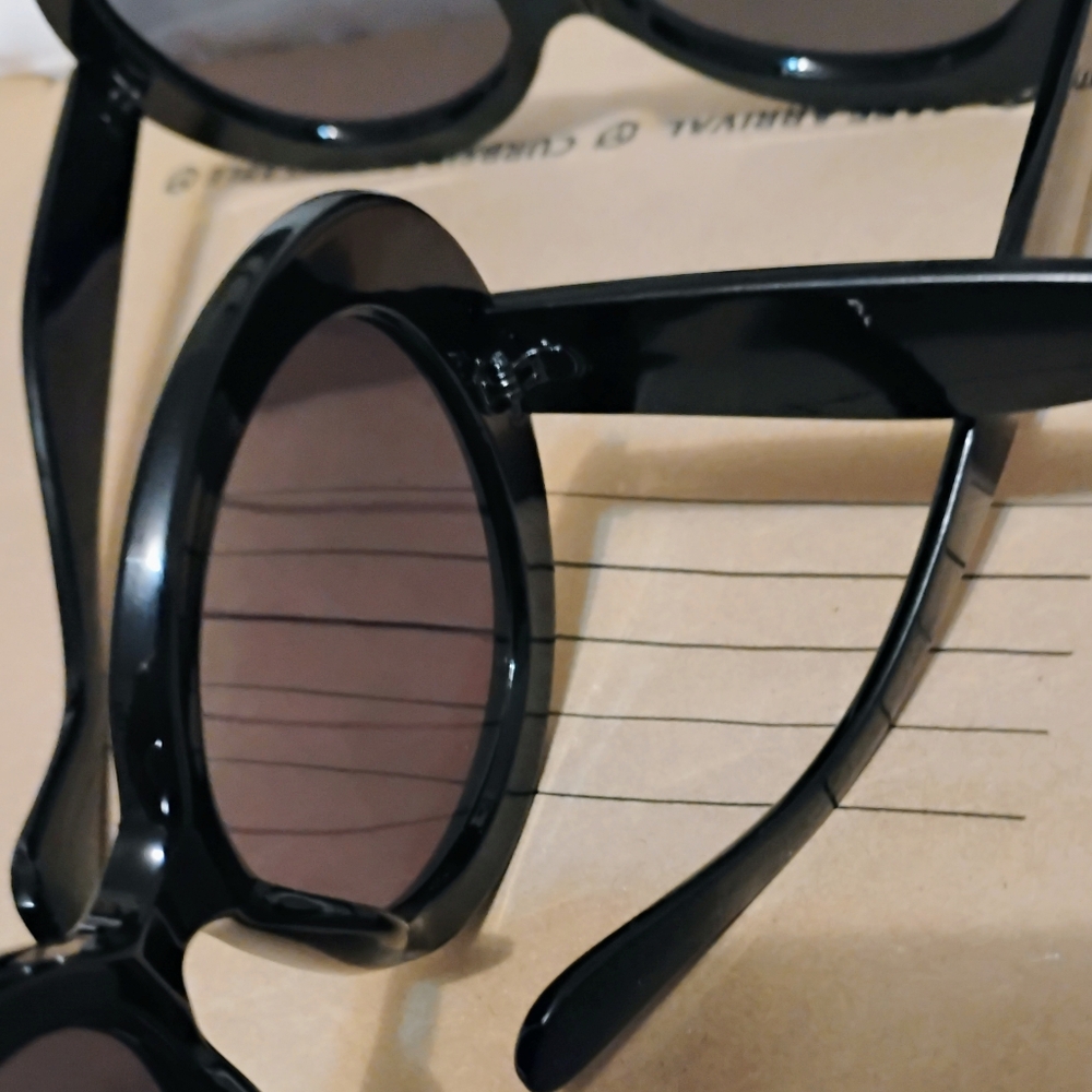 🔥New 2025 Wet Black Sexy Oversized Anti-Glare Round Fashion Eye Wear AC Lens - Picture 6 of 6